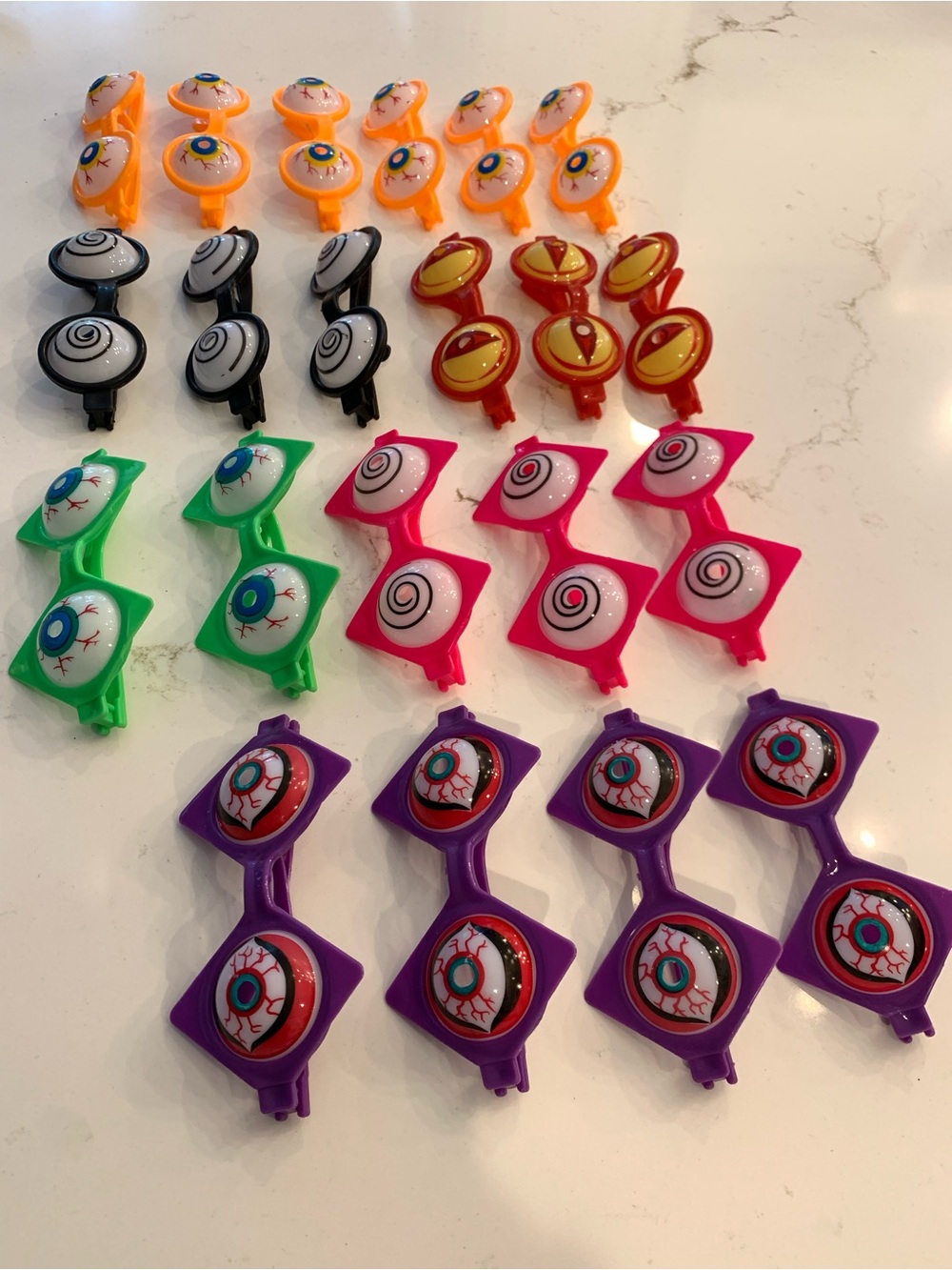 Spooky Eye Halloween Glasses Kids Multi Style And Color Lot Of (21) Vintage 90’s
